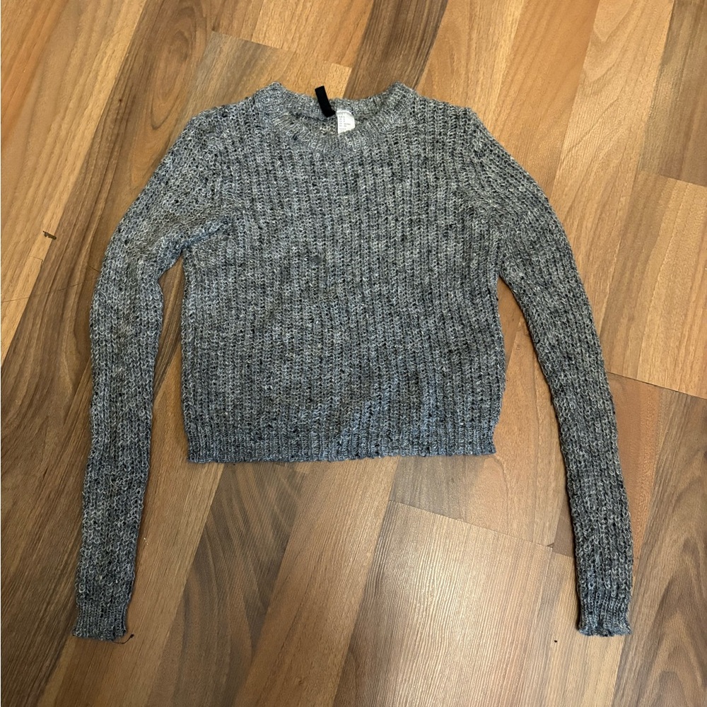 Divided Charcoal Ribbed Women's Sweater